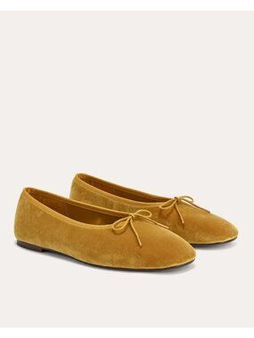 Everlane The Day Ballet Flats in Golden Sun Velvet 8.5 New with box Womens Shoes